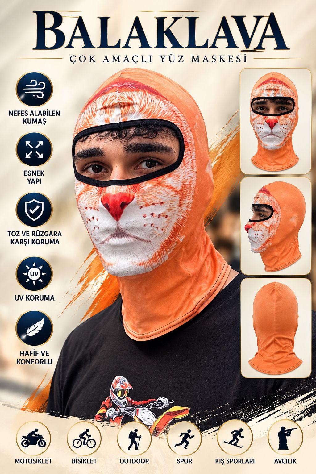 Windtech Balaklava Grafikli(Paketler 50'li dir.Lütfen 50 ve Katları Sipariş Giriniz)